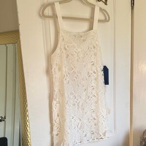 NEW! White Floral Embroidered Lace Dress